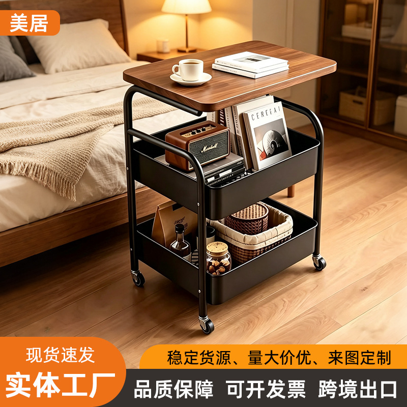 Mobile small trolley storage rack, simple snack organizer, sofa-side table, living room and kitchen storage trolley Mobile small trolley storage rack, simple snack organizer, sofa-side table, living room and kitchen storage trolley