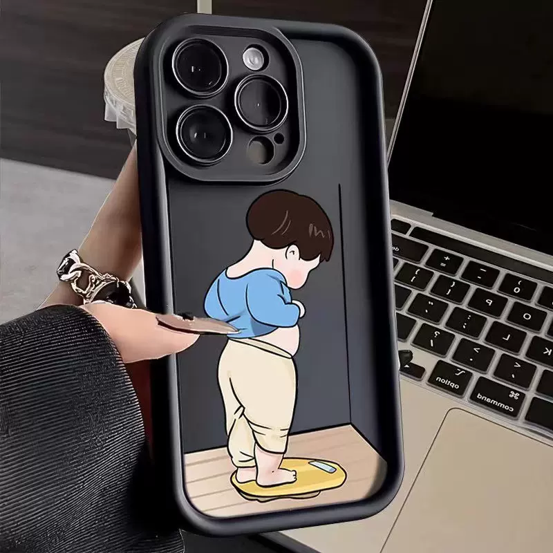 卡通苹果15手机壳iPhone14Promax黑猫天梯壳11/12软壳全包保护套8