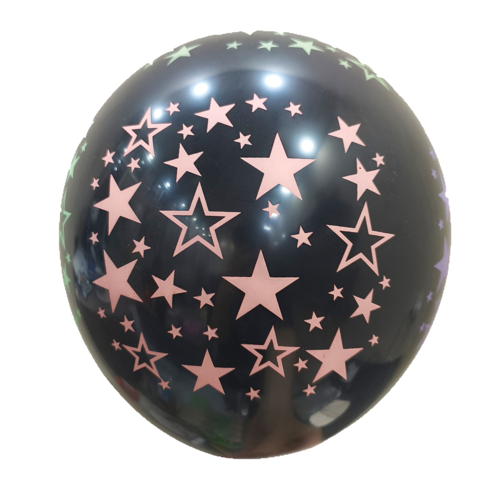 Globo fluorescente transparente luminoso de 12 pulgadas, globo de impresión, puesto de empuje, fiesta de cumpleaños, globo luminoso estrellado