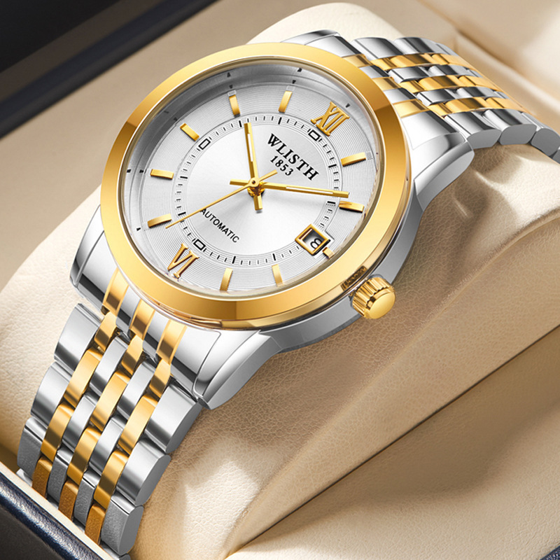 Wulis Fully Automatic Mechanical Watch Business Calendar Waterproof Watch Steel Band Men's Watch Foreign Trade Watch Wholesale