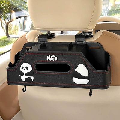 Multifunctional Storage Box Car Seat: Car storage bag/box - fat-panda-black-chair-back-multifunctional-storage-box-upgraded-integrated-mobile-phone-holder