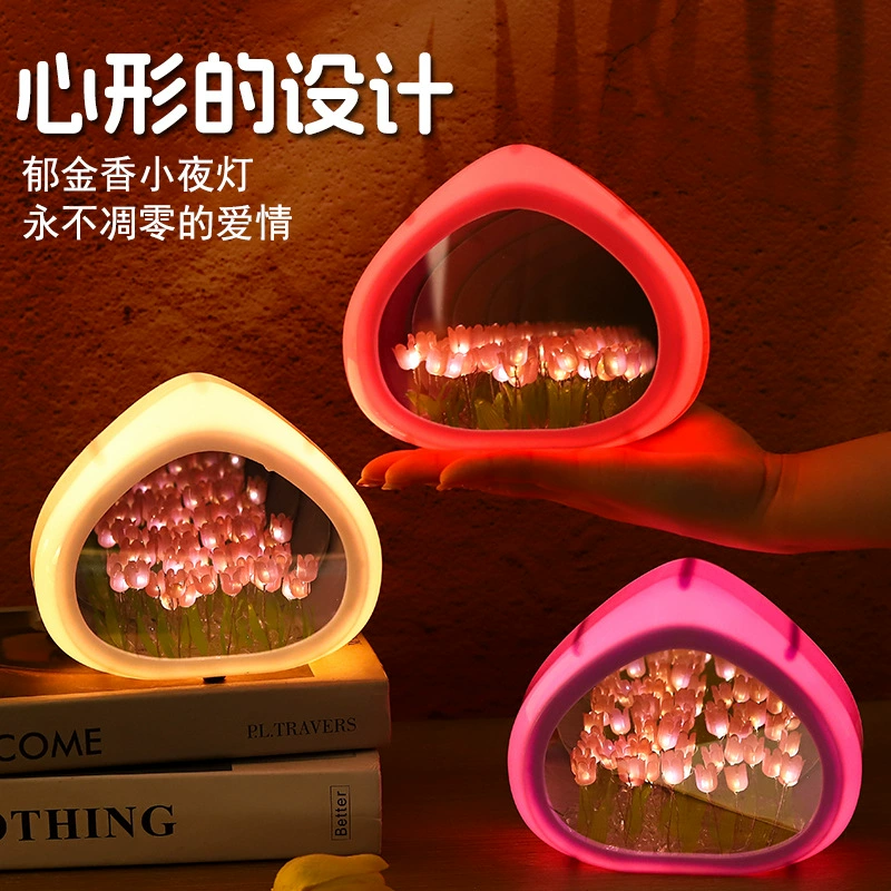 Ночник тюльпан DIY ручной работы любовный ночной свет светильник атмосфера день Святого Валентина подарки для девочек
