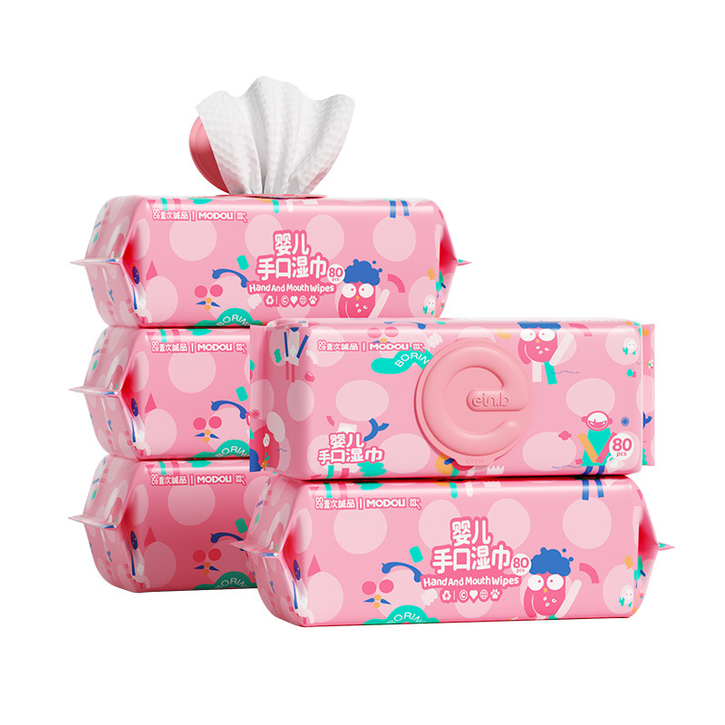 怡恩贝手口湿巾巨无霸婴儿大号彩盖大包湿纸巾