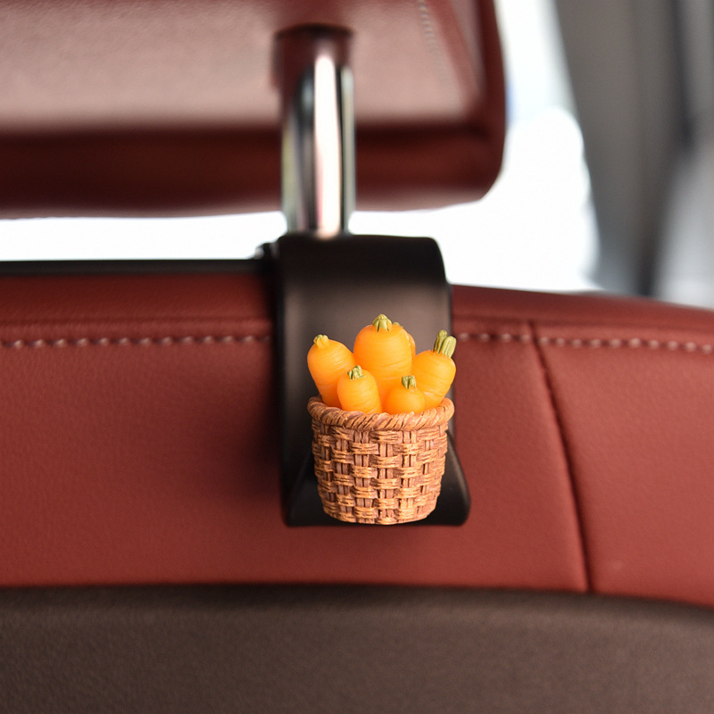 Gancho para automóvil, respaldo del asiento del automóvil, suministros para automóvil, dibujos animados, lindo conejo, asiento trasero, gancho pequeño, plástico