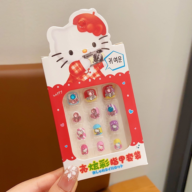 Niños parches de uñas super lindas chicas lindas usan pegatinas de dibujos animados de uñas seguras desmontables parches de uñas al por mayor image 136
