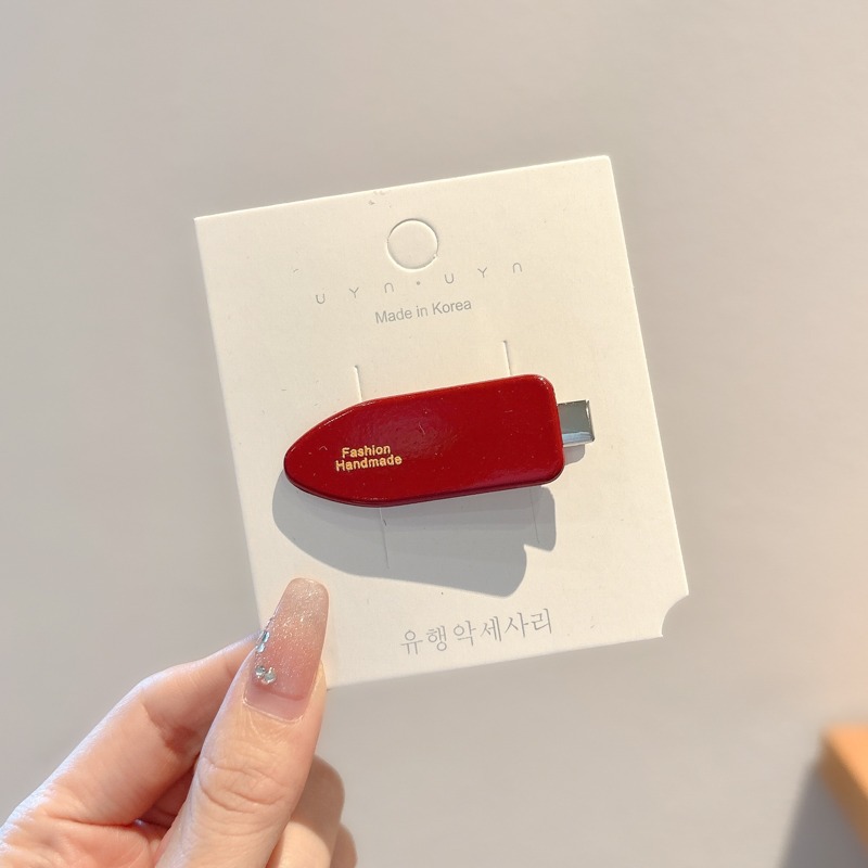 Meilad retro ins viento rojo una palabra clip de pelo oval 2024 nuevo estilo de alta calidad clip de pelo toque