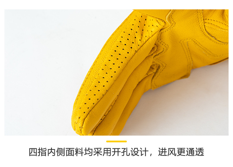 Monster Park Motorcycle Gloves Genuine Sheepskin Retro Cruise Harley Anti-Fall Motorcycle Riding Equipment Autumn
