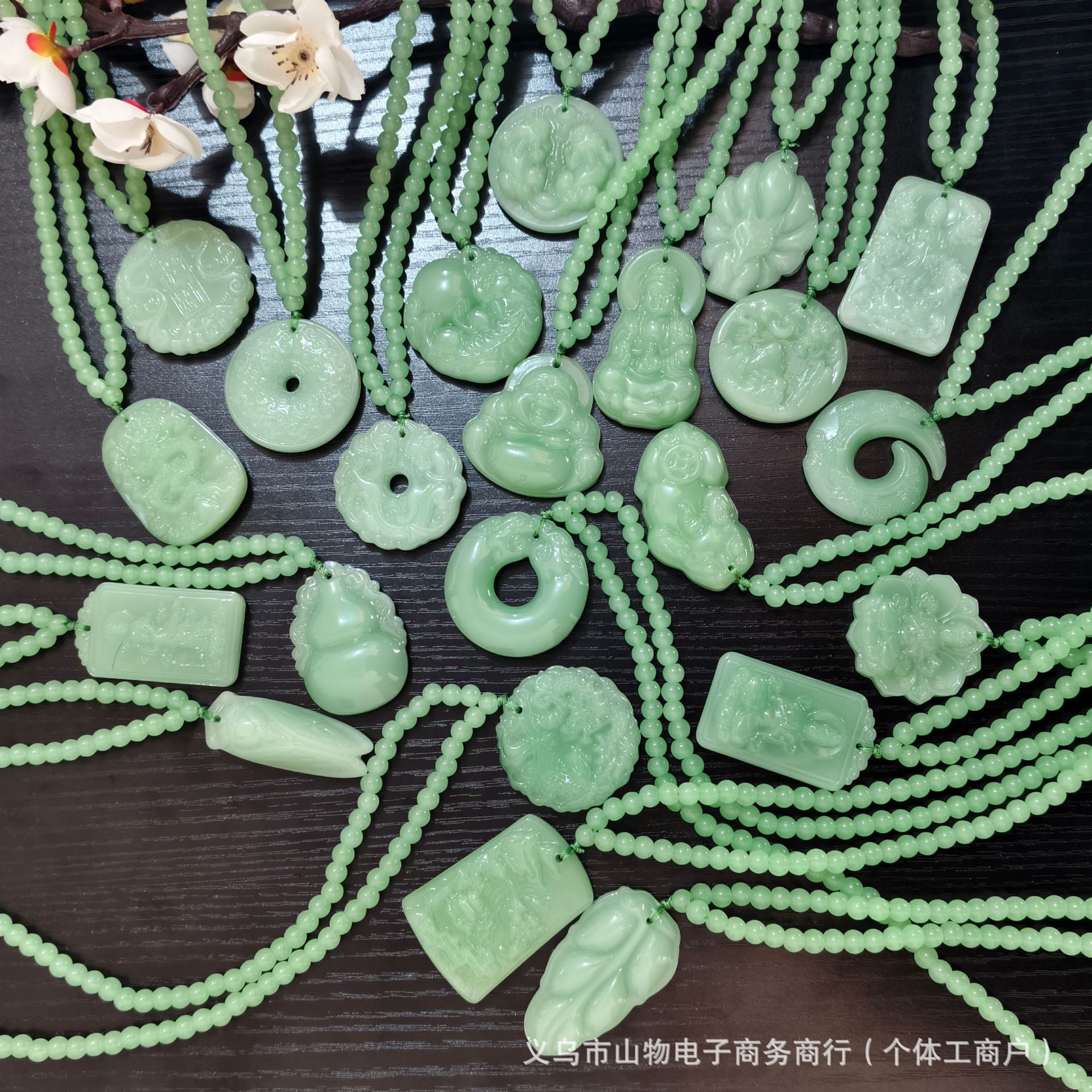 民族风仿和田玉平安扣弥勒佛吊坠项链毛衣链玉石挂件活动礼品