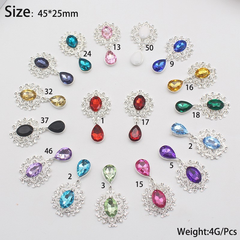 国境を越えて人気のある45*25mm合金のドリルブローチアクセサリーの花盤ドリル水滴ペンダント|undefined