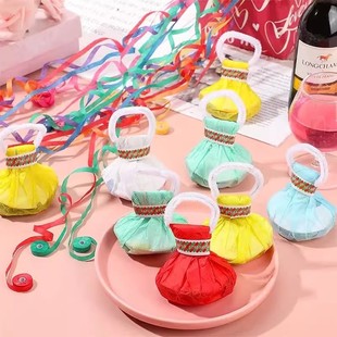 ♔ Wedding Reception, Bride's Hand-Thrown Ribbon Props, Flower Atmosphere, Spider Silk Birthday Ribbon, Fireworks Gun