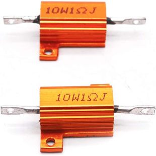 Tsnamay 10 Watt 1 Ohm 5% Resistance Aluminum Case Wirewound Chassis Mount -2Pcs