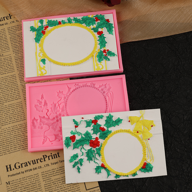 Marco de fotos Molde fondant de silicona europea retro pastel de bricolaje horneado chocolate epoxi accesorios decorativos