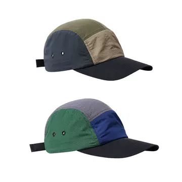 Hat men's and women's summer sun shading five page duck tongue hat Japanese color block Street buckle adjustment mountaineering outdoor baseball cap - ShopShipShake