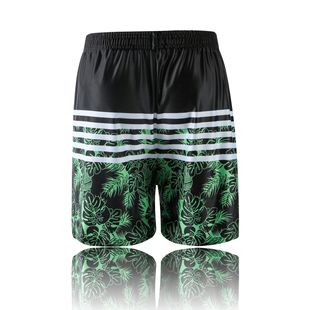 Men's fashion swimming trunks elastic waist large fat guy beach hot spring swimming trunks sports leisure loose straight shorts
