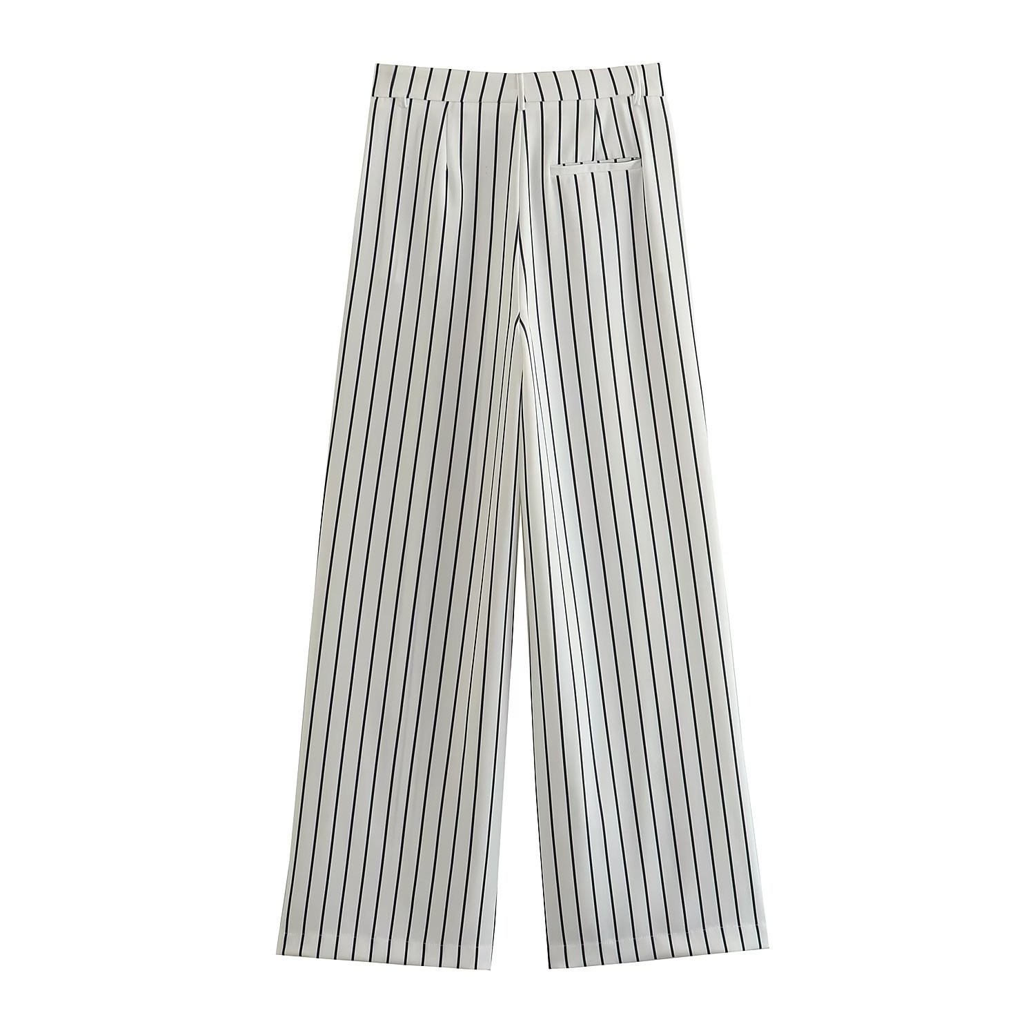 GraceChic, set di pantaloni larghi a gamba larga con tasche doppiopetto a righe da donna, primavera europea e americana_voghion.com
