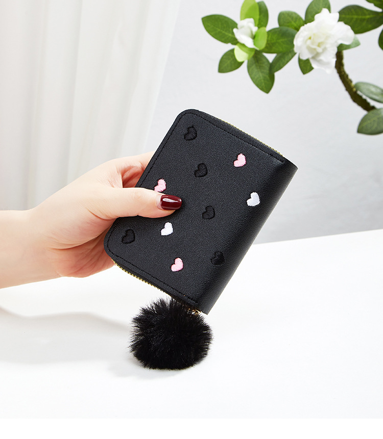 Simple Style Style Women's Heart Shape Pu Leather Zipper Wallets