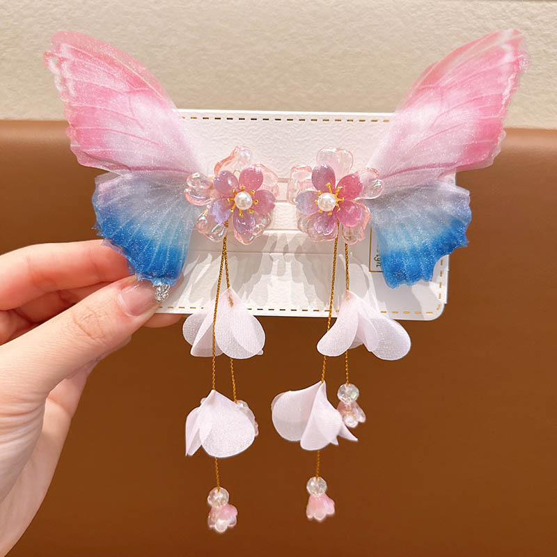 Retro Butterfly Cloth Rhinestone Hair Clip display picture 3