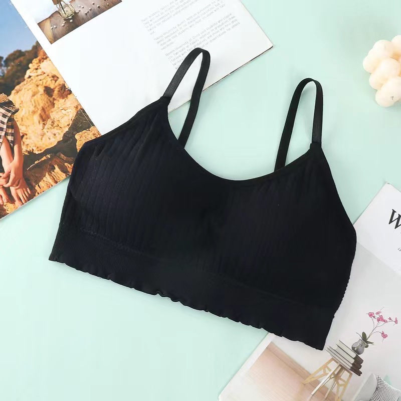 Hilo belleza espalda camisola mujeres inalámbrico taza fija correa de hombro ajustable chica sueño camisola