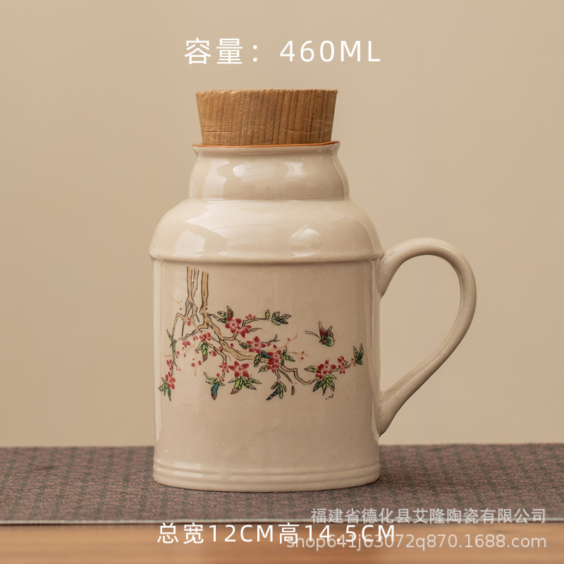 Taza de cerámica portátil pequeña tetera de té tetera de cerámica de oficina tetera de agua potable para una sola persona