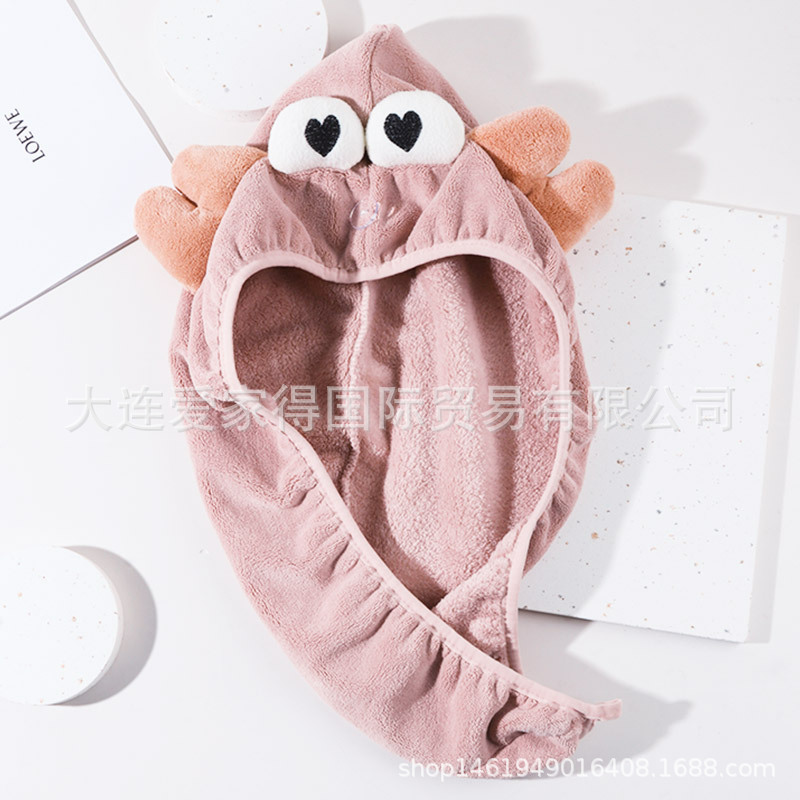 Dry Hair Cap Cute Cartoon Towel Coral Fleece Face Wash Household Adult Soft Face Wipe Water Absorbent Thickened Head Wipe Face Towel
