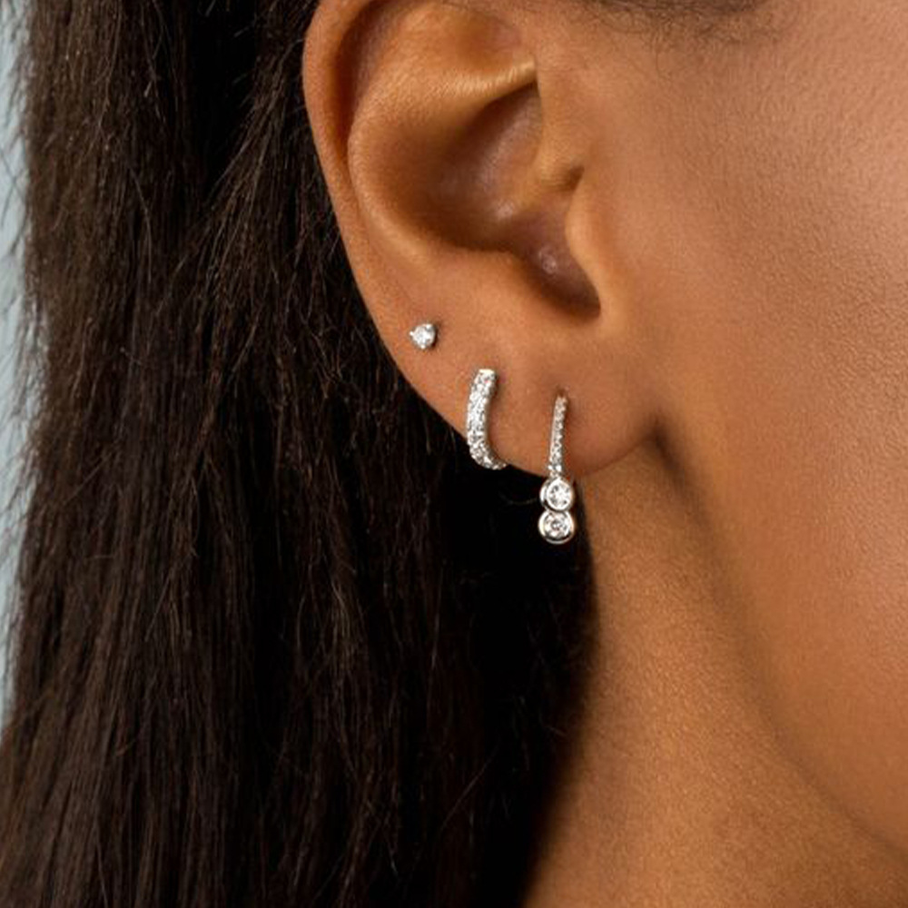 3g Weight Hoop Earrings, Ear Studs Classification 1 Set Quantity Daily Occasion 925 Sterling Silver Material Star, Butterfly Pattern Women's Gender Plating Design Simple Style Style 1 Set 925 Sterling Silver Star Butterfly Hoop Earrings Ear Studs 18