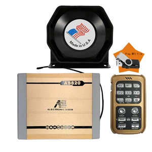 Car wireless alarm siren MP3 siren amplifier high-pitched speaker + octagonal horn