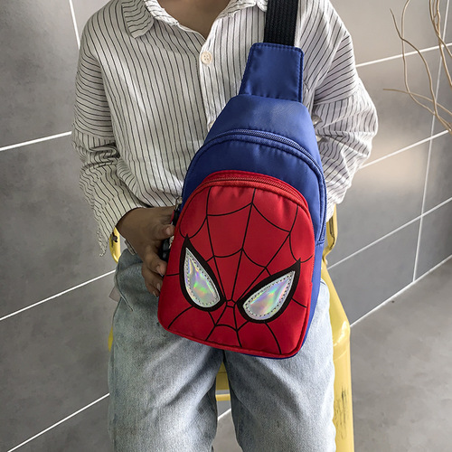 New Cartoon Spider-Man Chest Bag Trendy Boys' Shoulder Crossbody Bag Korean Version Children's Casual Snack Bag Travel Backpack