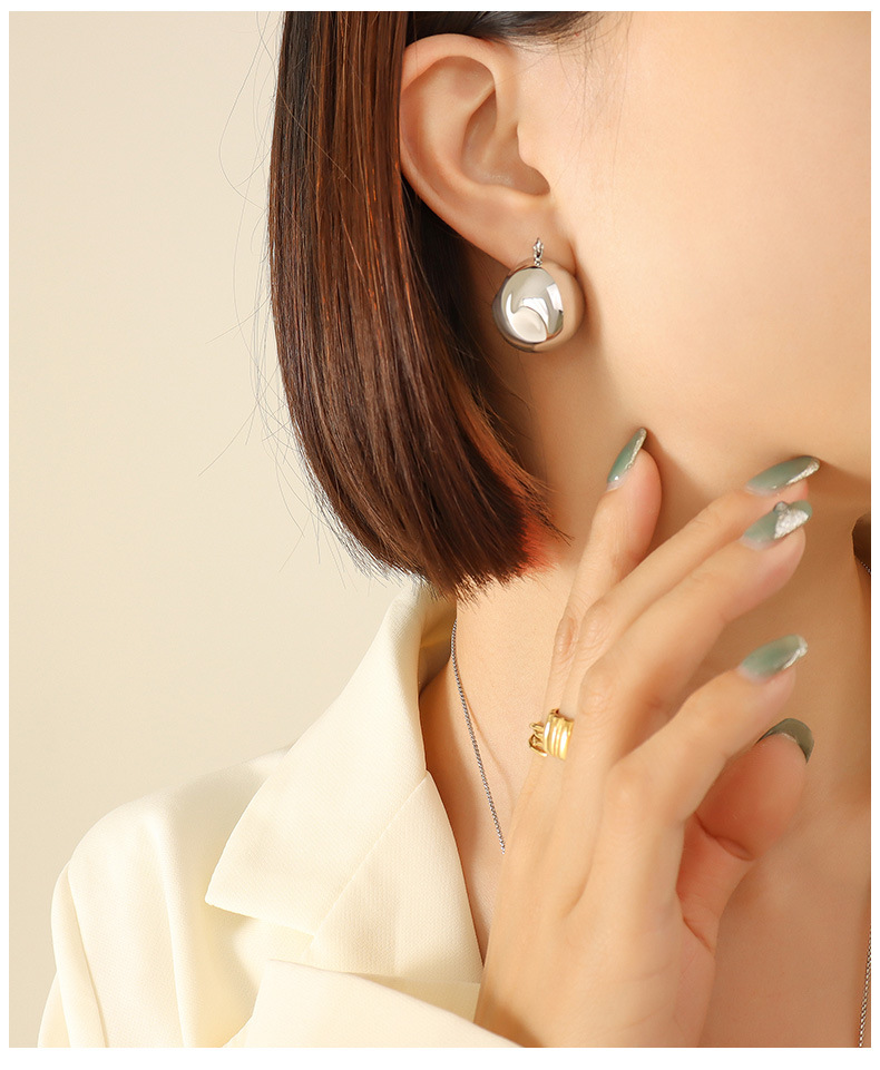 18K Gold Plated Plating Material No Inlaid Inlay Material PVD Coated 18K Gold Plated 18K Gold 304 Stainless Steel Fashion Earrings