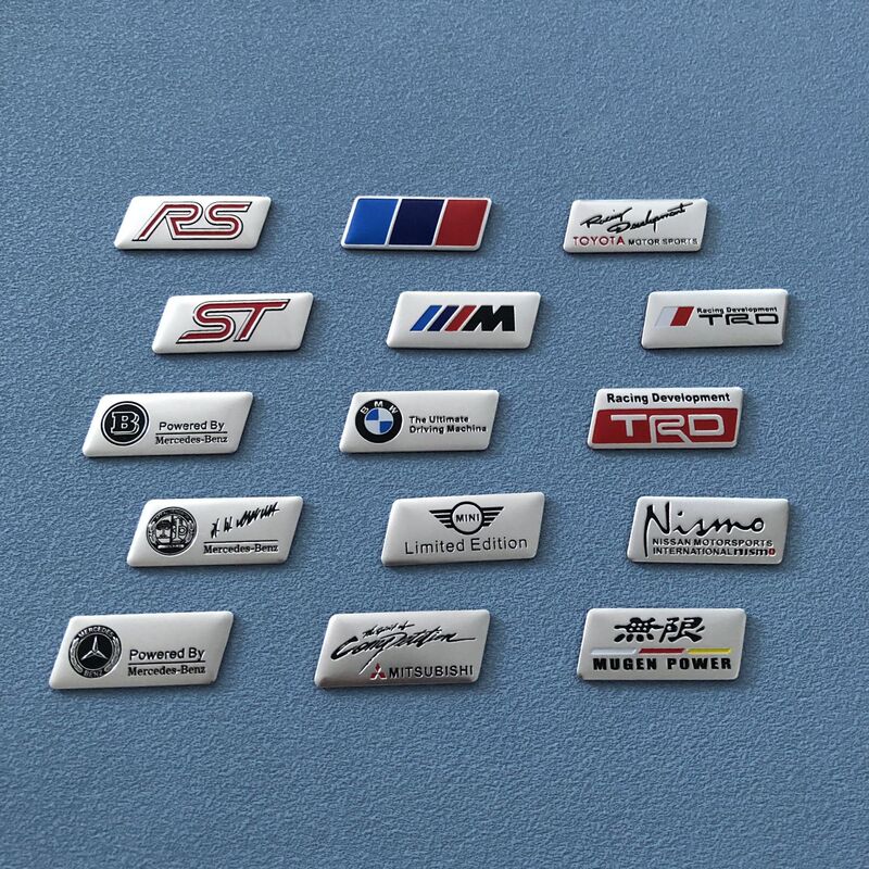 Applicable to Mercedes-Benz AMG BMW M Decoration Sticker TRD Unlimited ST RS Interior Central Control Small Aluminum Sticker Mitsubishi Modified Car Logo Applicable to Mercedes-Benz AMG BMW M Decoration Sticker TRD Unlimited ST RS Interior Central Control Small Aluminum Sticker Mitsubishi Modified Car Logo