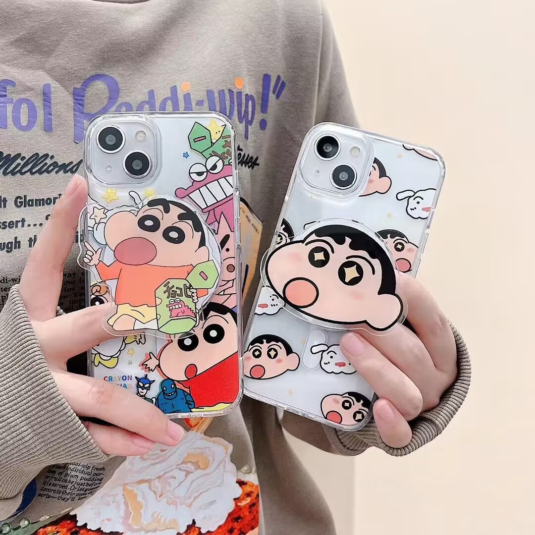 卡通iPhone15promax手機殼適用蘋果12/13promax/14pro磁吸支架套