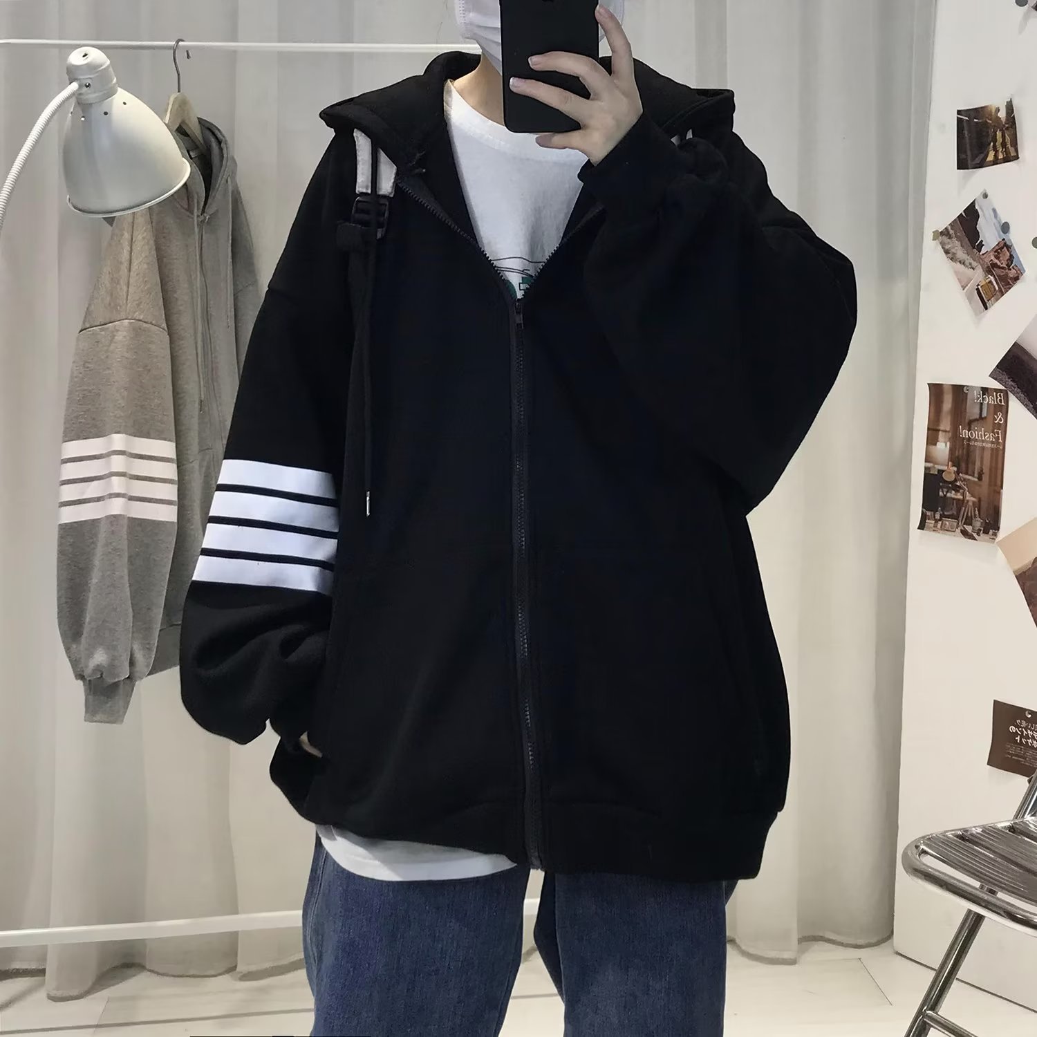 블랙 기모