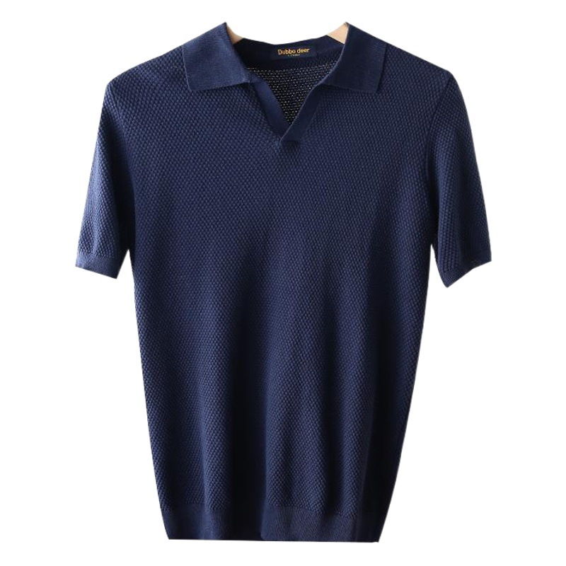 ¡Línea! ¡Cliente de algodón de punto de piña! 2025 verano nuevo estilo de los hombres moda polo solapa casual camiseta de manga corta