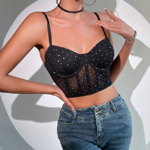(Cross-border trading), sexy supporting bra top with steel rings, slim fit
