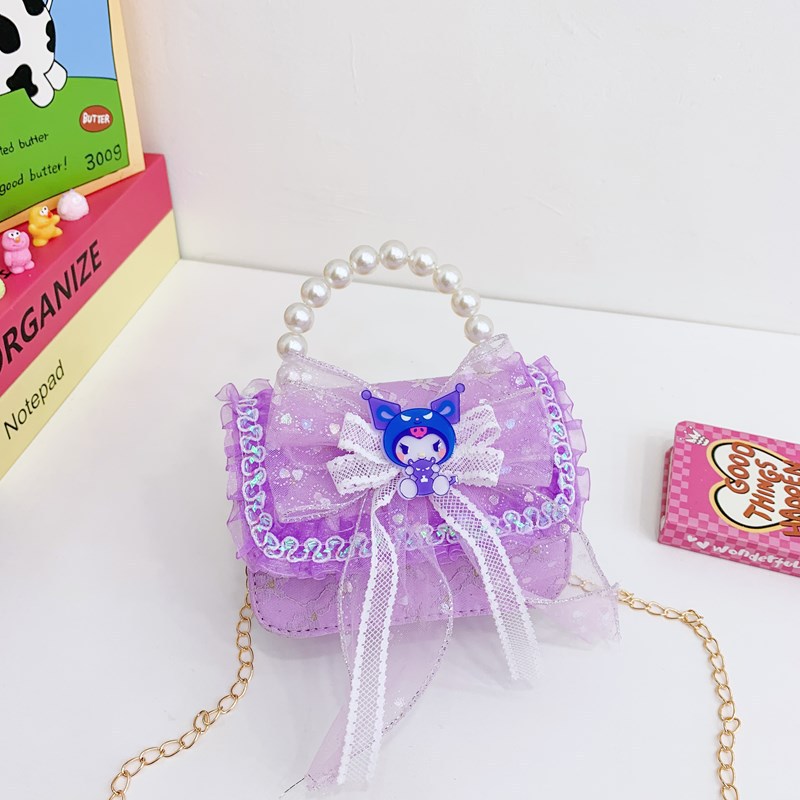 Bolsos infantiles, bolsos de moda princesa de perlas, bolsos de cambio de chicas lindas, bolsos de hombro de encaje