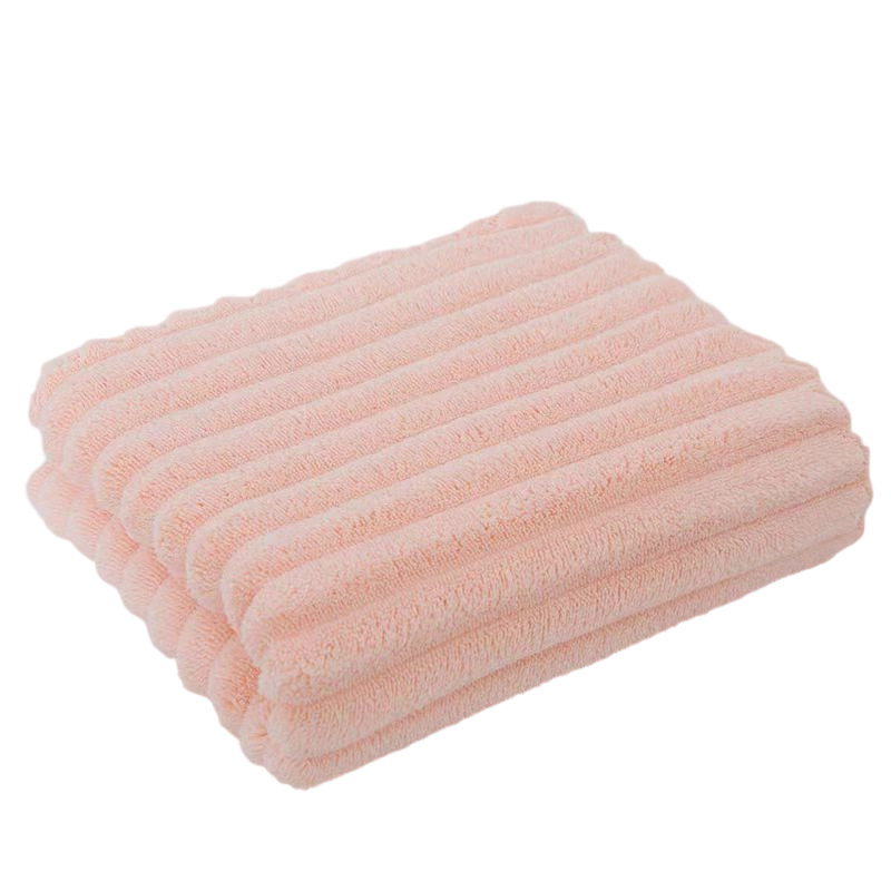 Fábrica al por mayor toallas de peluche de caramelo suave y gruesa coral no se caen toallas de baño domésticas colgable toallas faciales