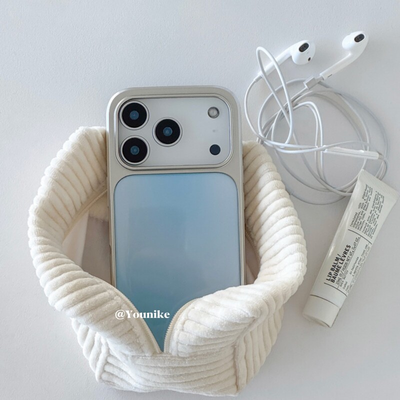 Korean Ins Refreshing and Clean Smudged Simple Suitable for Iphone17Air/17Promax Protective Case Apple 16