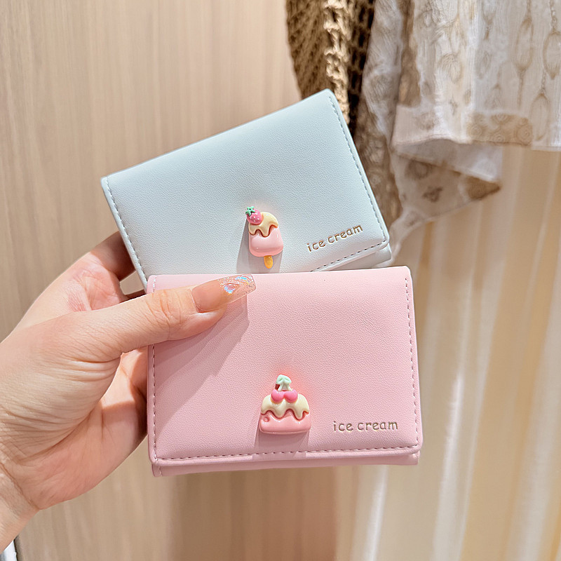 Daini Korean Version Cute Ins Trendy Cartoon Ice Cream Cake Small 70% off Student Mini Short Wallet for Women Special Price Daini Korean Version Cute Ins Trendy Cartoon Ice Cream Cake Small 70% off Student Mini Short Wallet for Women Special Price