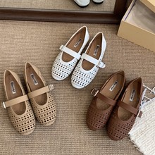 平底复古镂空白色玛丽珍单鞋女鞋子2025新款春夏季法式温柔晚晚鞋