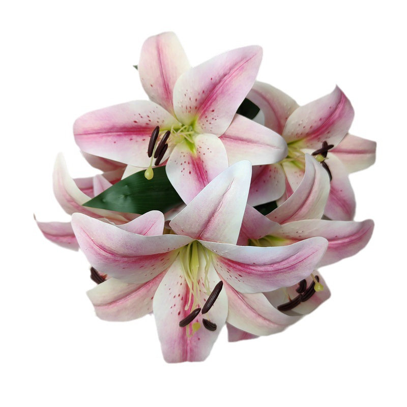 3D, 7 ramos de flores de lirio; decoración para pasillo de boda; pared floral; decoración de interiores; flores artificiales para fotografía; decoración de la habitación nupcial