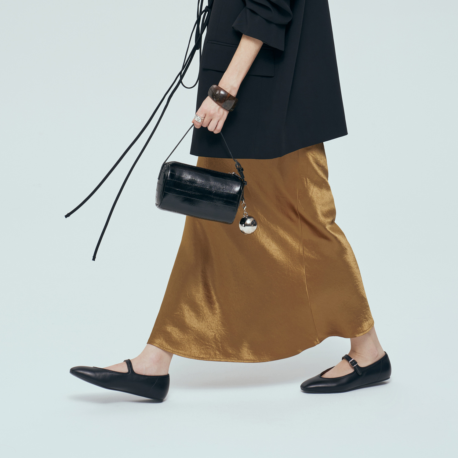 Julia Heuer 2024 가을과 겨울 새로운 여성의 둥근 발가락 신발 메리 제인 플랫 신발