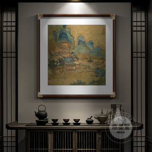 Chinese Painting, Chinese Landscape Painting, Living Room Hanging Painting, Entrance Decoration Painting, Office Study, Tea Room Mural, Green Retro Painting