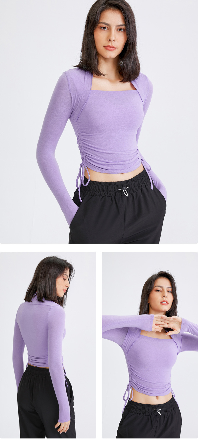 Tight stretch quick-drying long-sleeved sports T-shirt nihaostyles wholesale clothing NSFAN85036