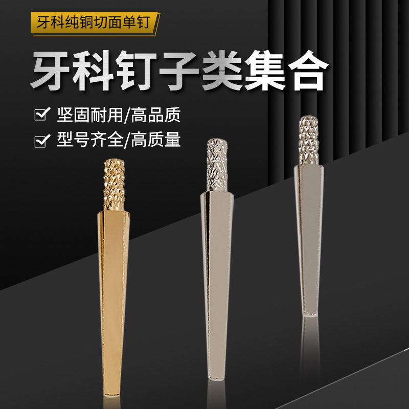 石膏种钉义齿纯铜切面单钉牙科义齿加工用齿科耗材批发