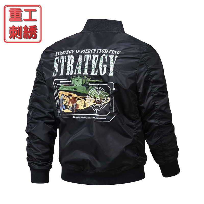 Primavera y otoño nueva chaqueta de piloto KONGMAI hombre industria pesada bordada chaqueta de béisbol chaqueta de trabajo chaqueta de trabajo