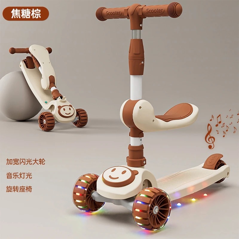 El scooter para niños puede sentarse y deslizarse, adecuado para 1-2-3-4-5-6 scooter de coche de juguete para bebé de cuatro años