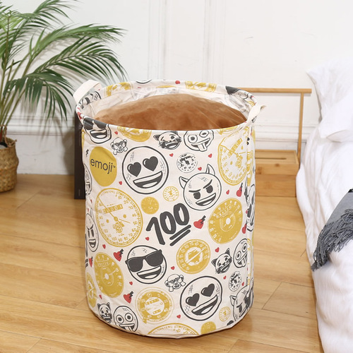New Large Dirty Clothes Basket Waterproof Storage Basket Color Printed Fabric Storage Bag Home Toy Clothing Organizer 1459