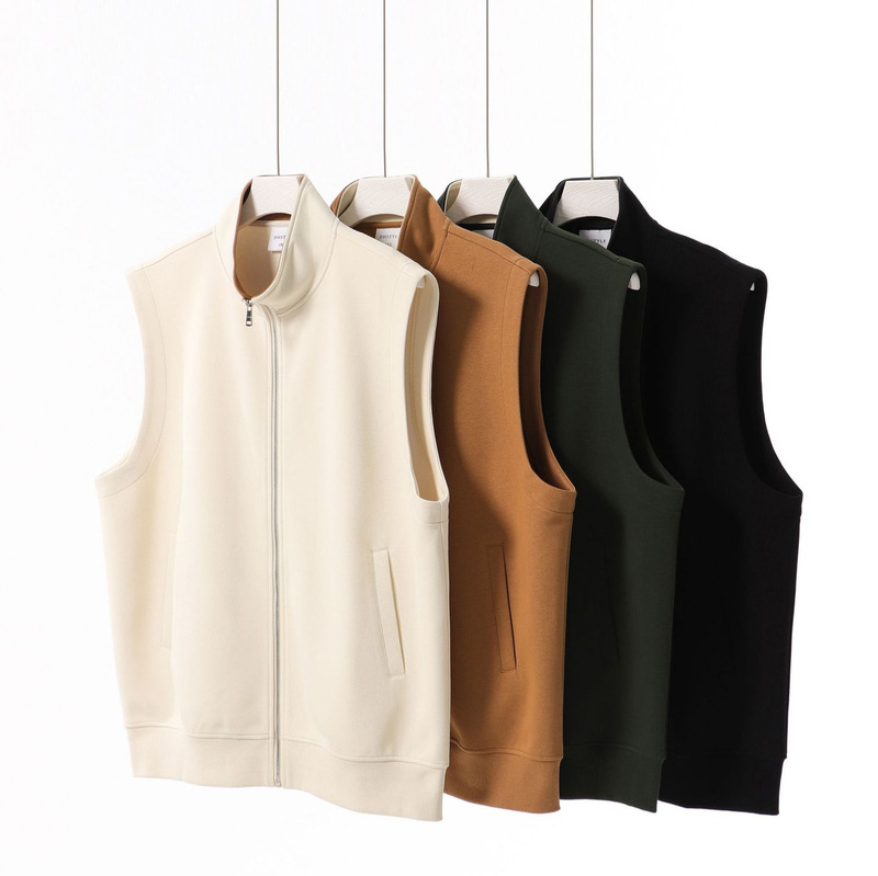 Autumn New 380g Heavy Composite Cotton Loose Casual Jacket Vest Fashion Brand Solid Color Outer Wear Sleeveless Sweater