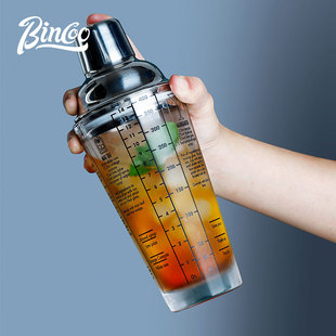 Bincoo Glass Shaker Set Hand-Made Lemon Tea Making Tools to Make Drinks Milk Tea Hand-Cranked Cup