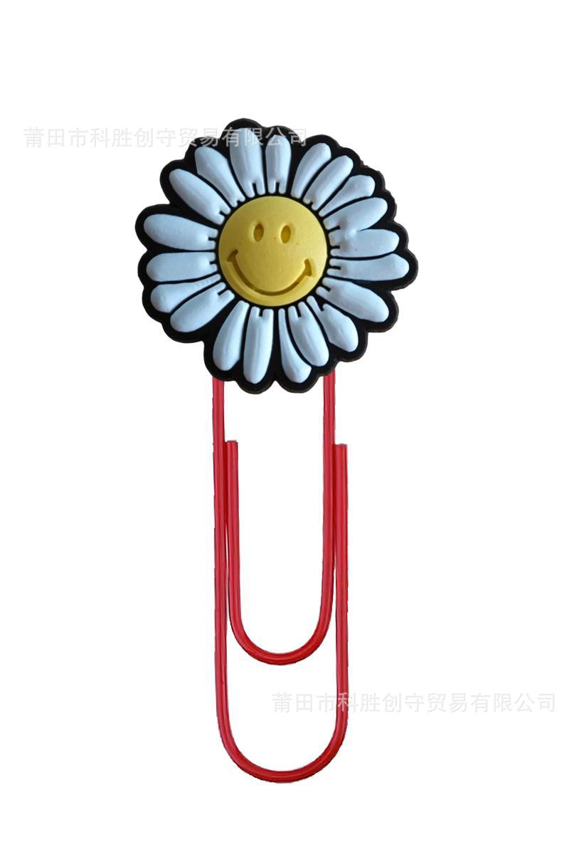 Flor clip de papel PVC marcador clip de papel de dibujos animados nuevo papelería de oficina