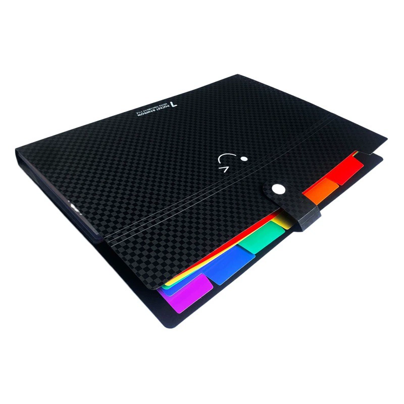 2025 Новый аккордеонный папка-скоросшиватель Amazon в клетку A4 с одной кнопкой, 7 и 13 отделений, оптом от производителя